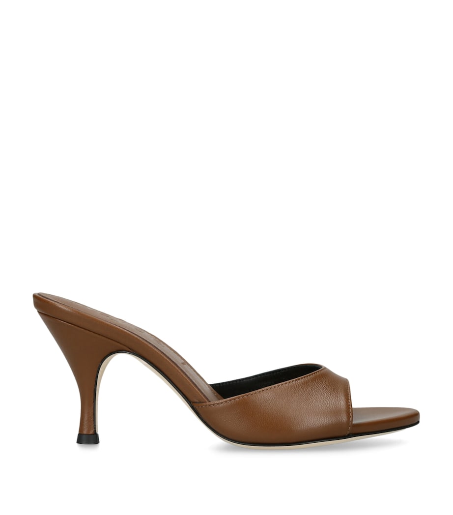 aeyde Leather Samia Heeled Mules 75 Mid Brown Image 1