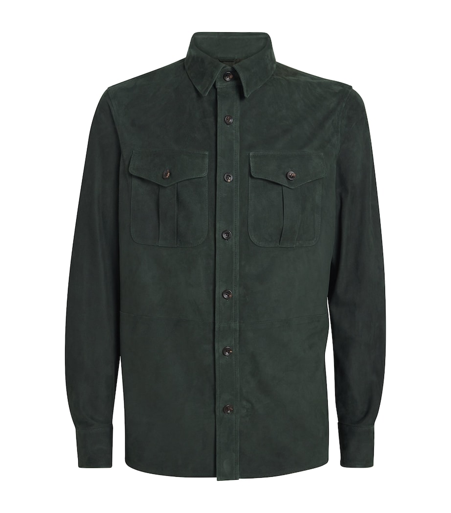 Suede Barron Overshirt EQUINE GREEN Image 1