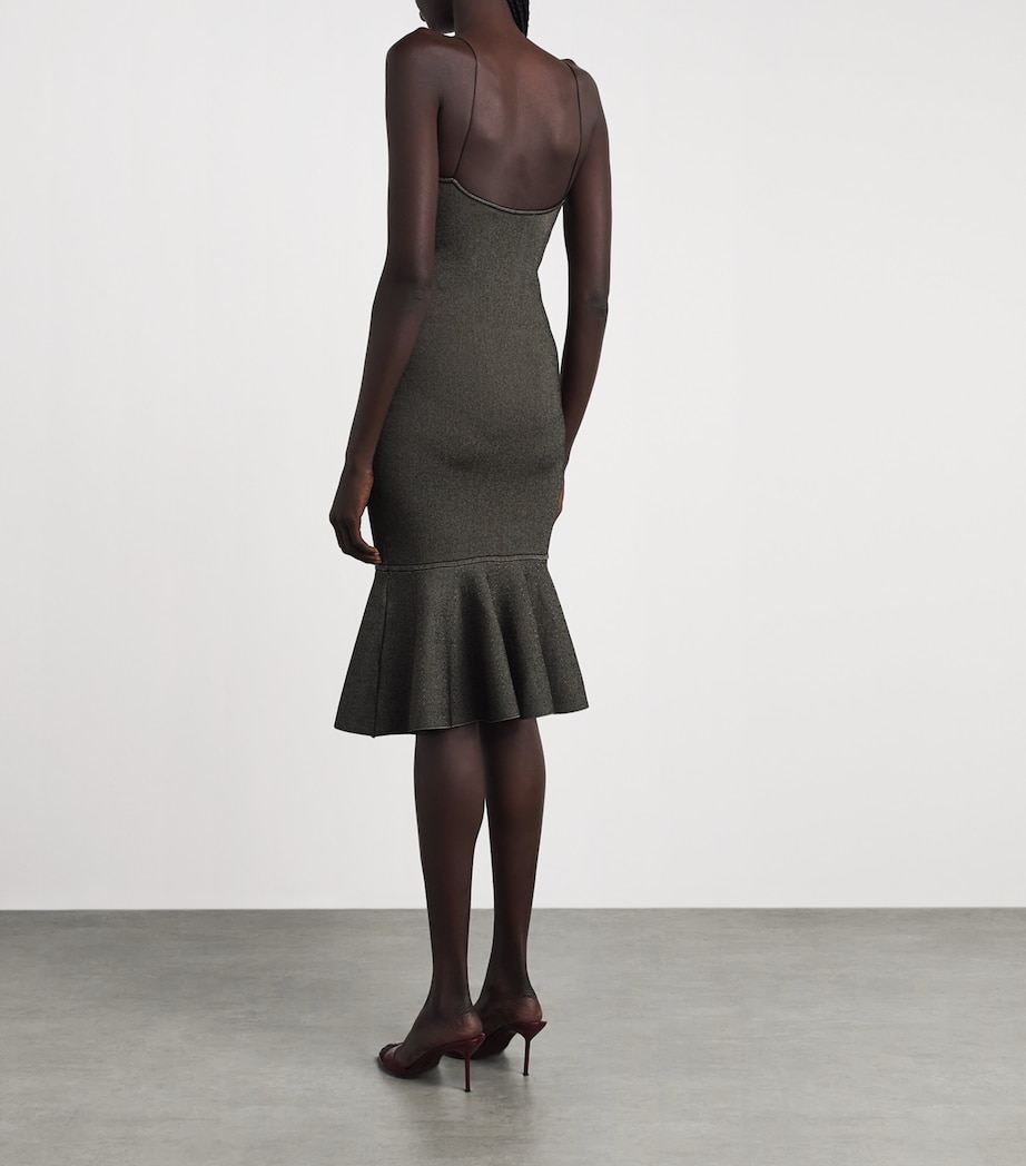 Jacquemus Womens Knitted Pina Midi Dress Dark Beige Image 4