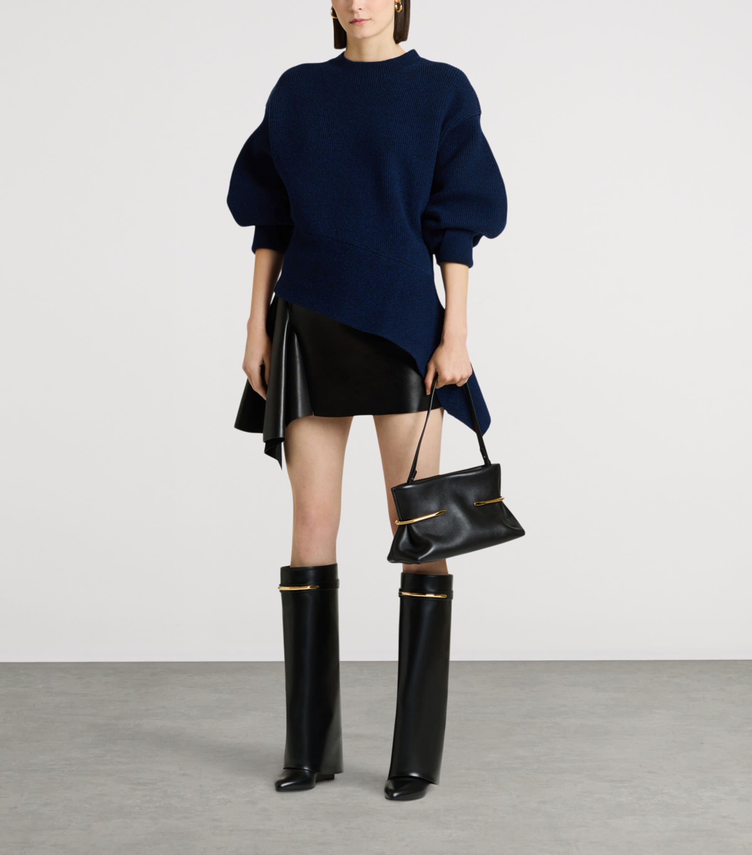 Givenchy Womens Wool-Blend Asymmetric Sweater Image 2