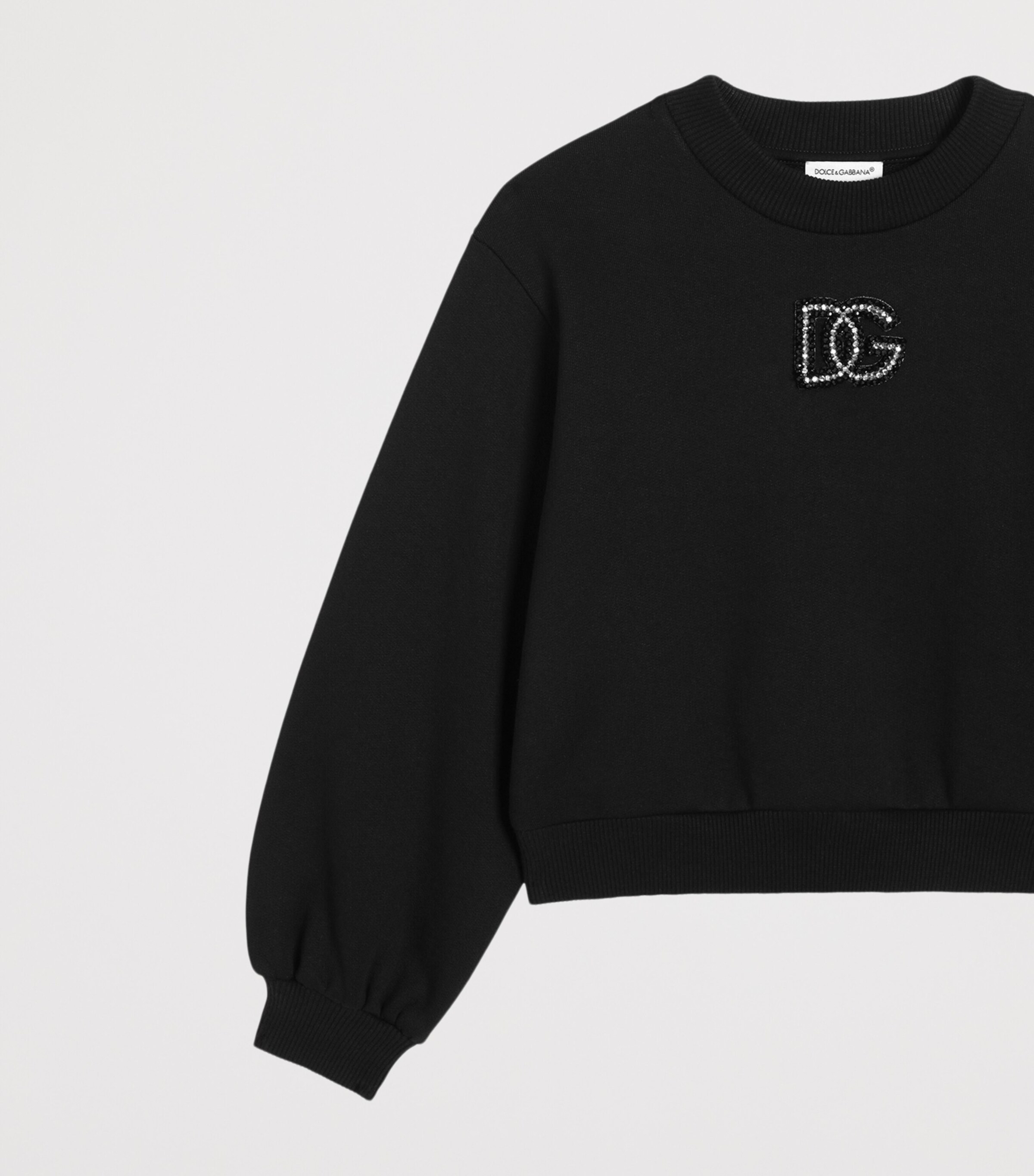 Dolce&Gabbana Kids Cotton Logo Sweatshirt (8-12+ Years) Black Image 4