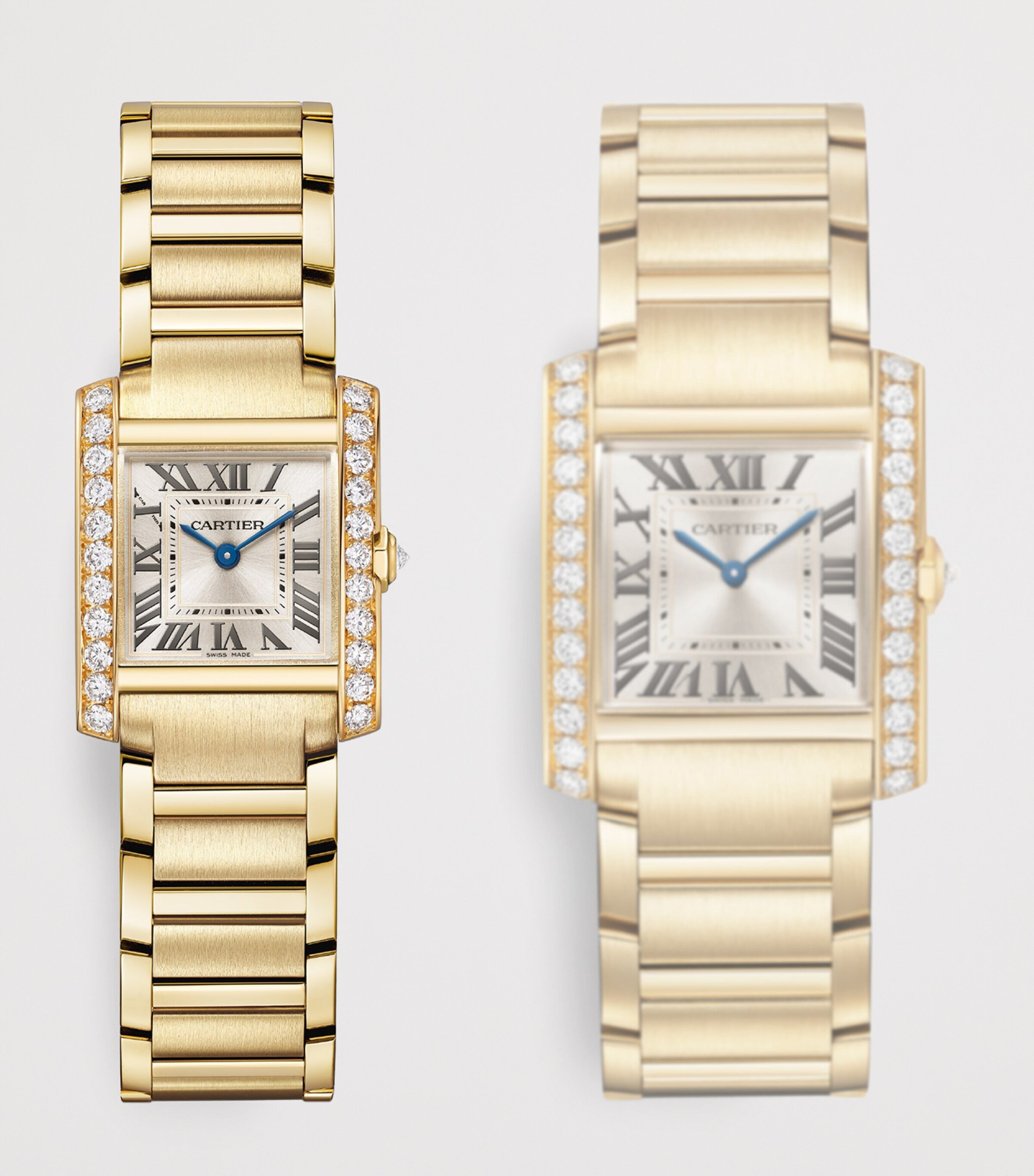 Cartier Small Yellow Gold and Diamond Tank Française Watch 21.2mm Golden Image 6