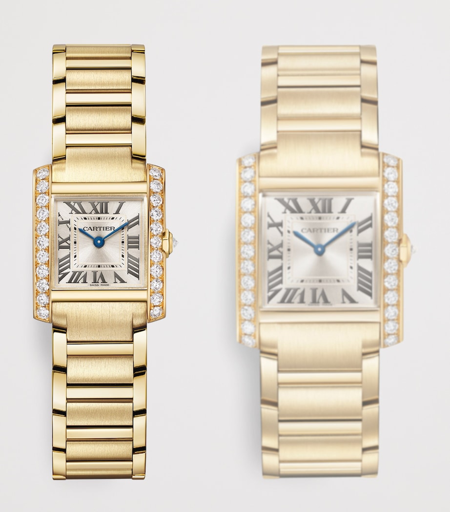 Cartier Small Yellow Gold and Diamond Tank Française Watch 21.2mm Golden Image 6