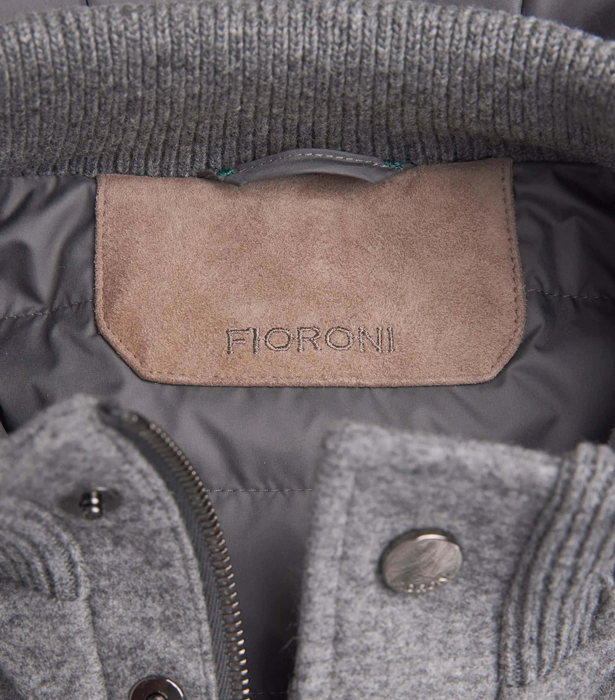 Fioroni Cashmere Mens Virgin Wool-Cashmere Down Jacket Grigio Image 5