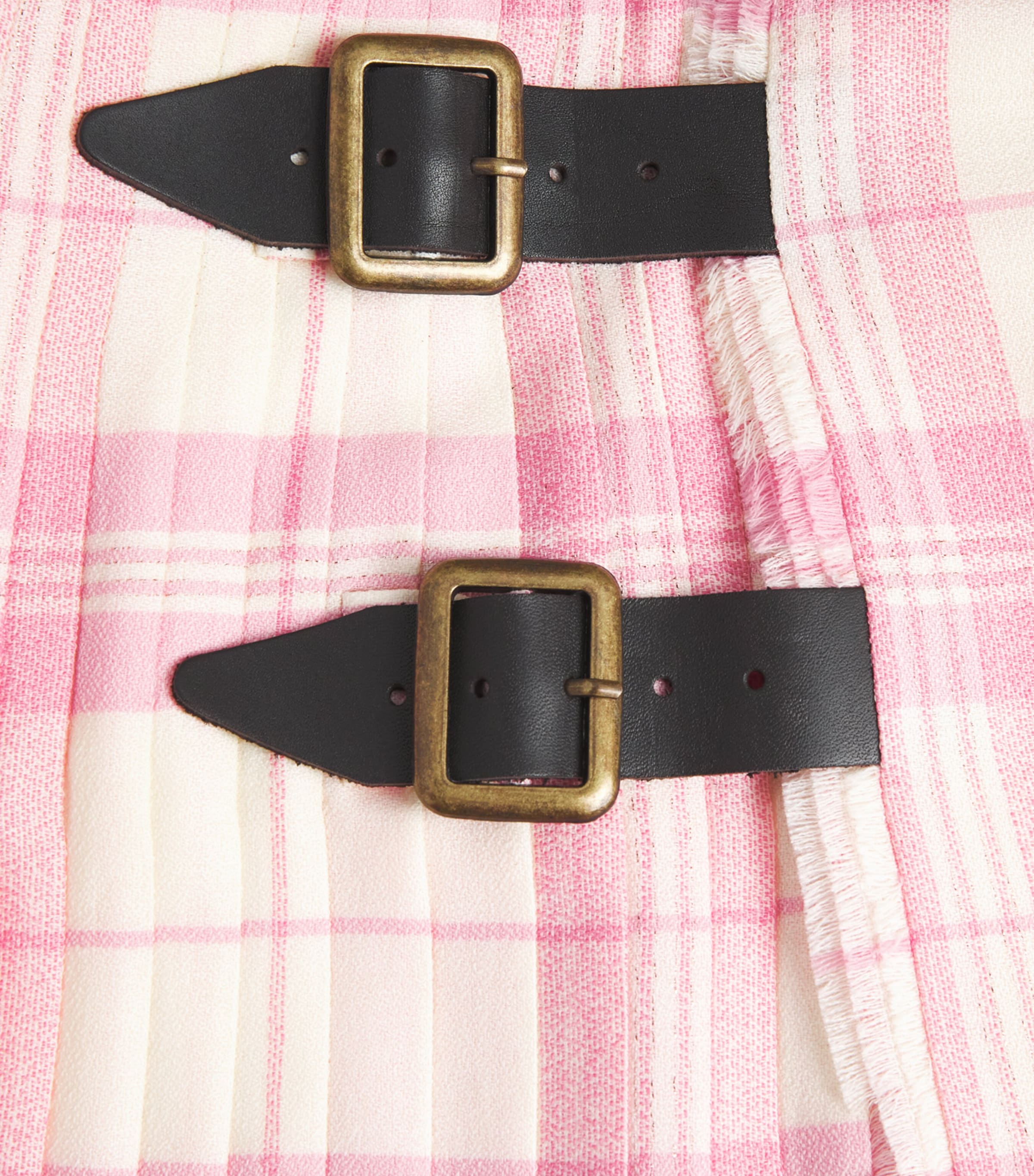 Vivienne Westwood Womens Check Pleated Mini Skirt Ivory/pink Image 6