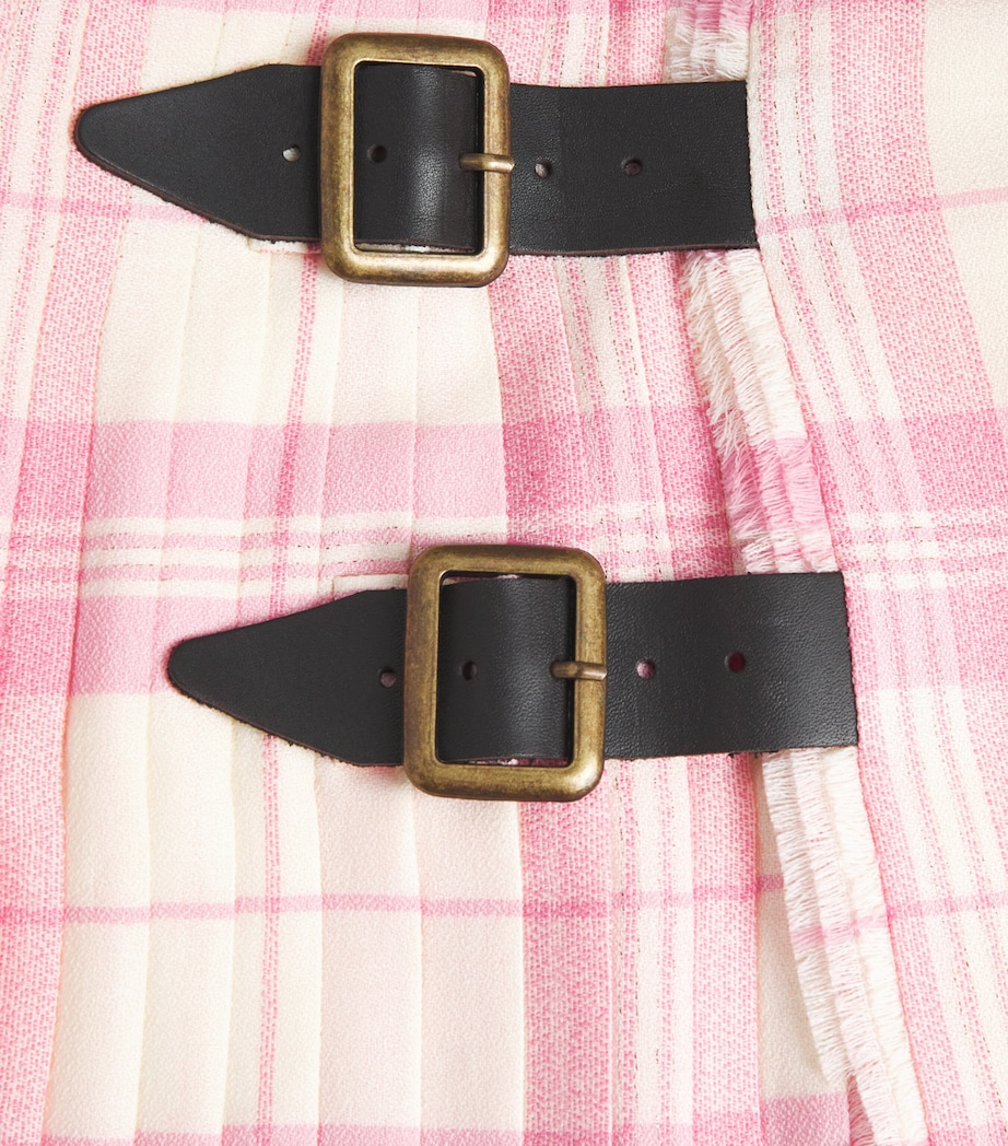 Vivienne Westwood Womens Check Pleated Mini Skirt Ivory/pink Image 6