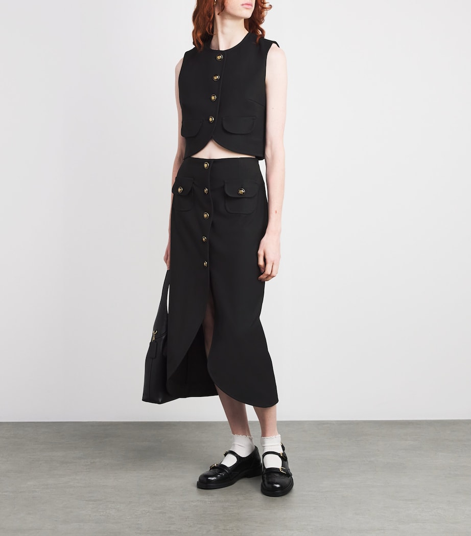 Button-Up Crop Top BLACK Image 2