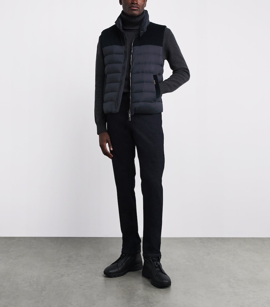 Corduroy Yoke Padded Gilet BLU U0498 Image 2