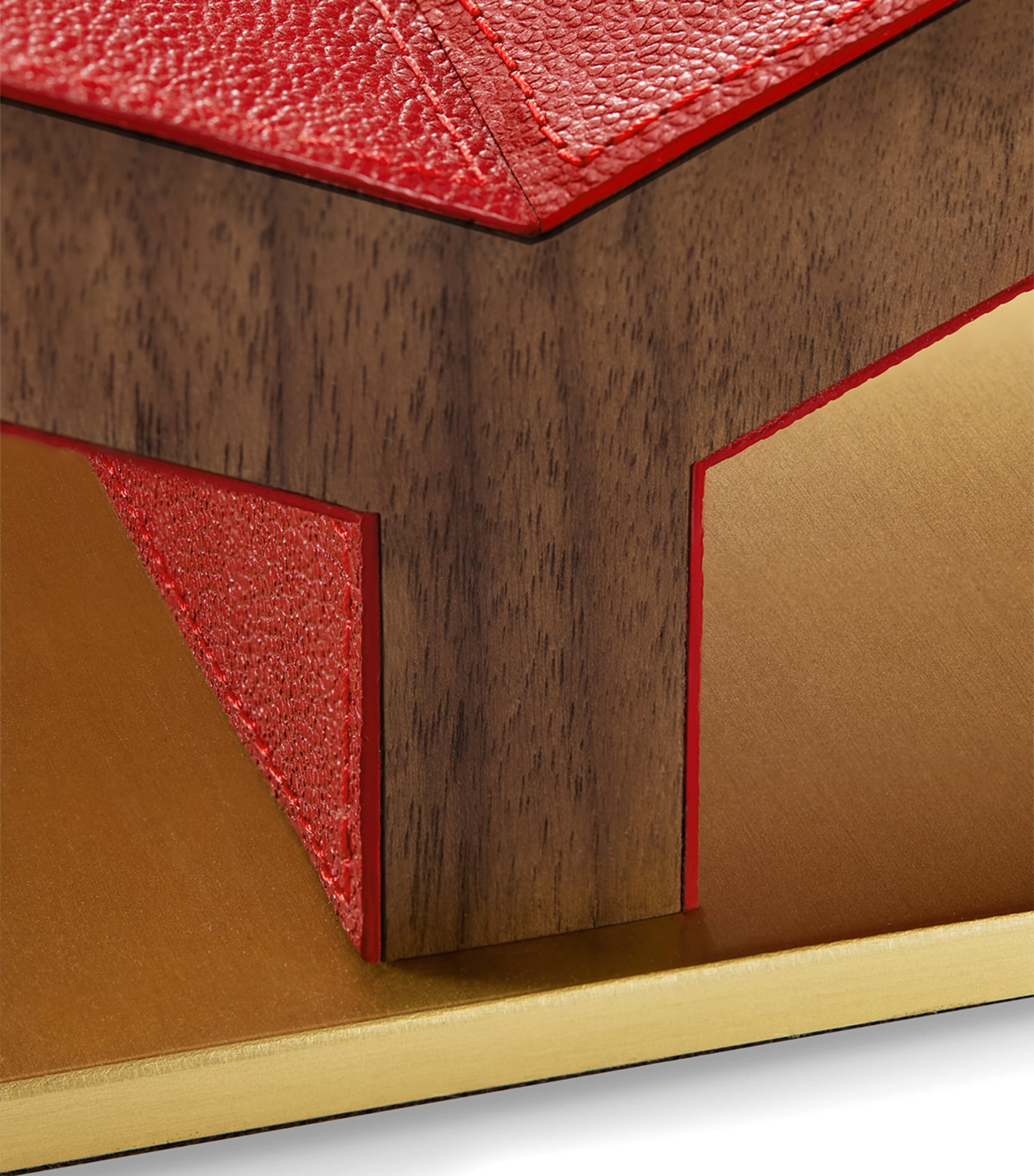 Walnut-Leather Classic Collector Bookstand RED Image 4