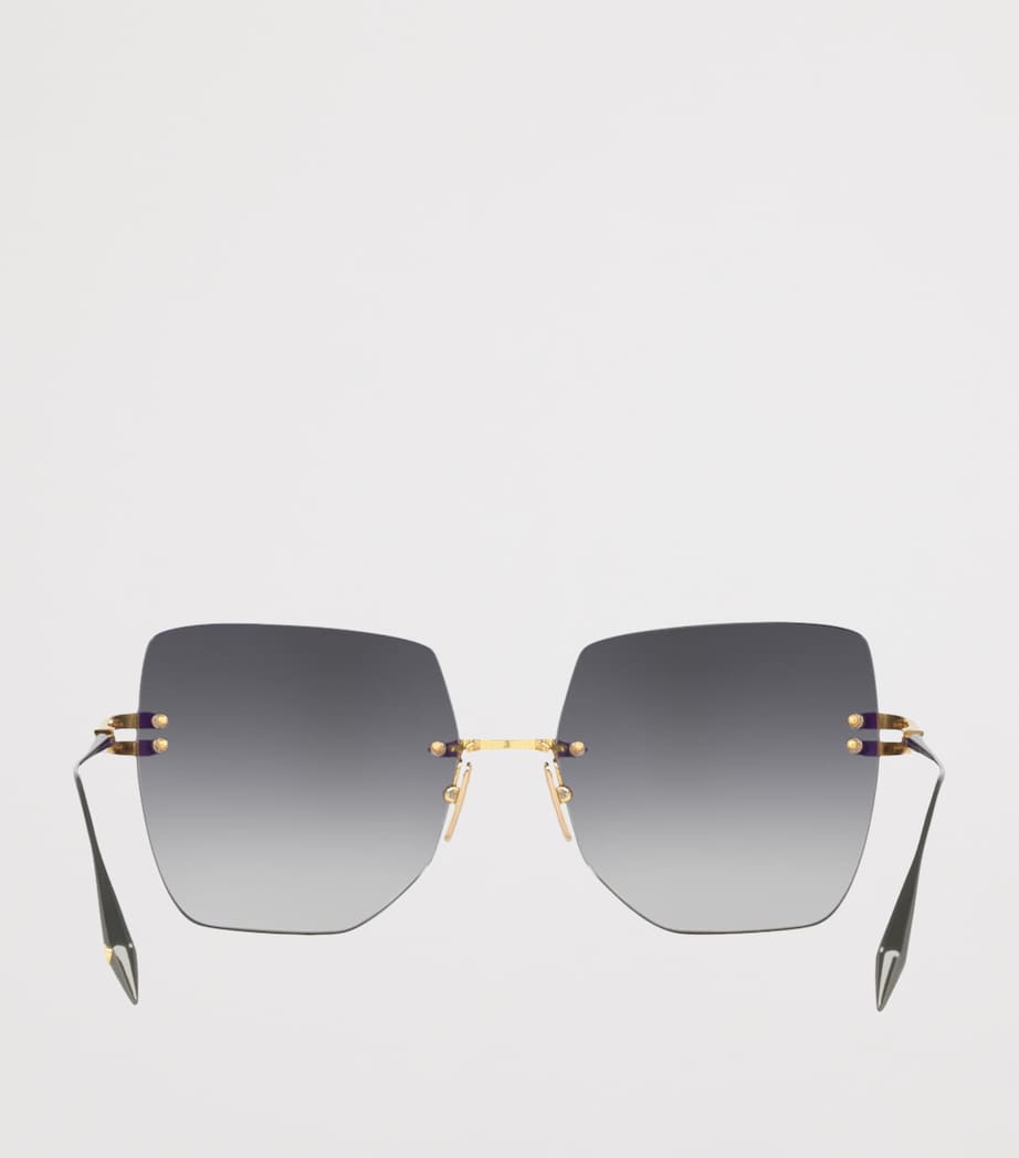 DITA Rimless Square Embra Sunglasses Gold Image 4