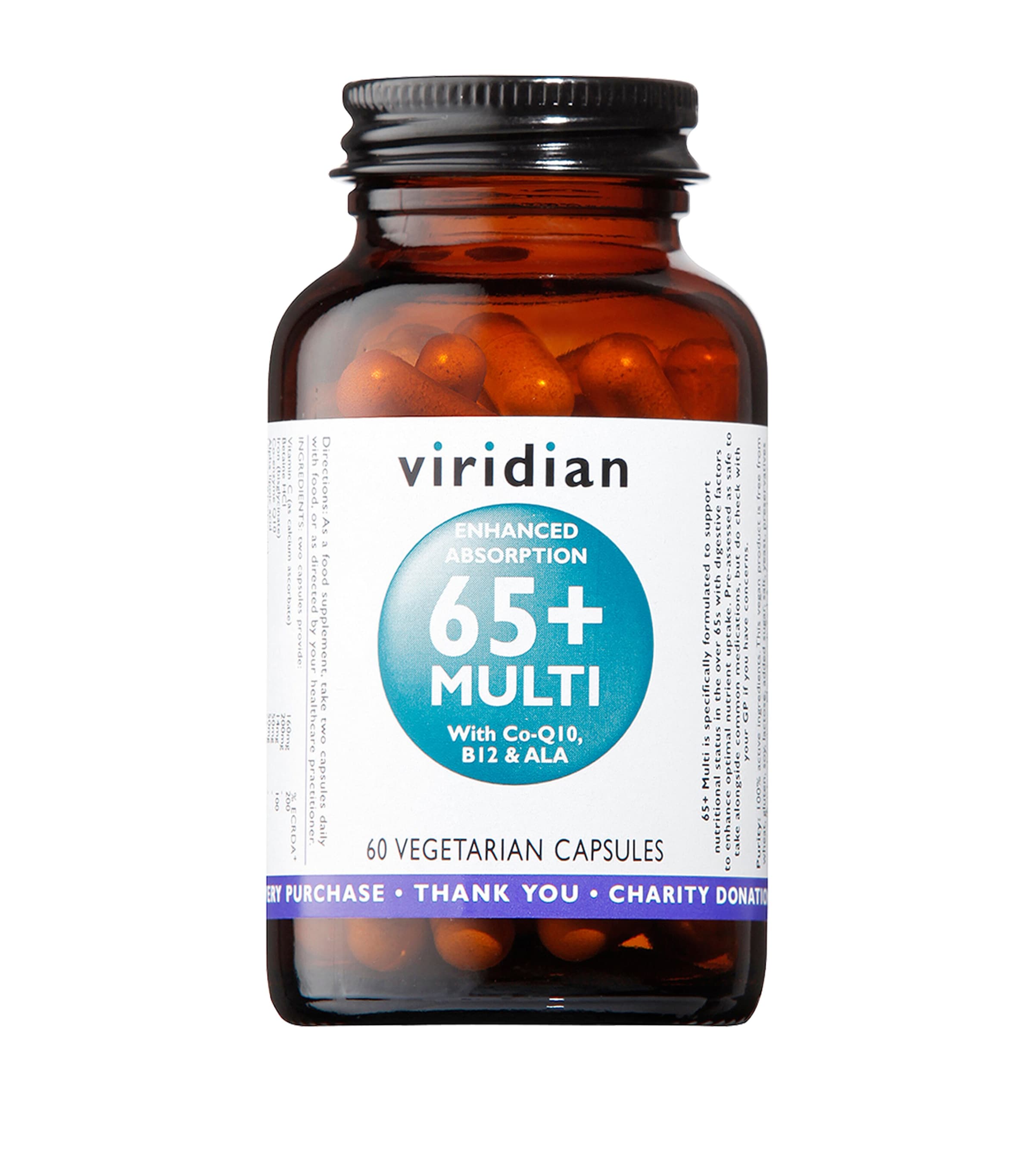 Viridian Enhanced Absorption 65+ Multi With Co-q10, B12 & Ala