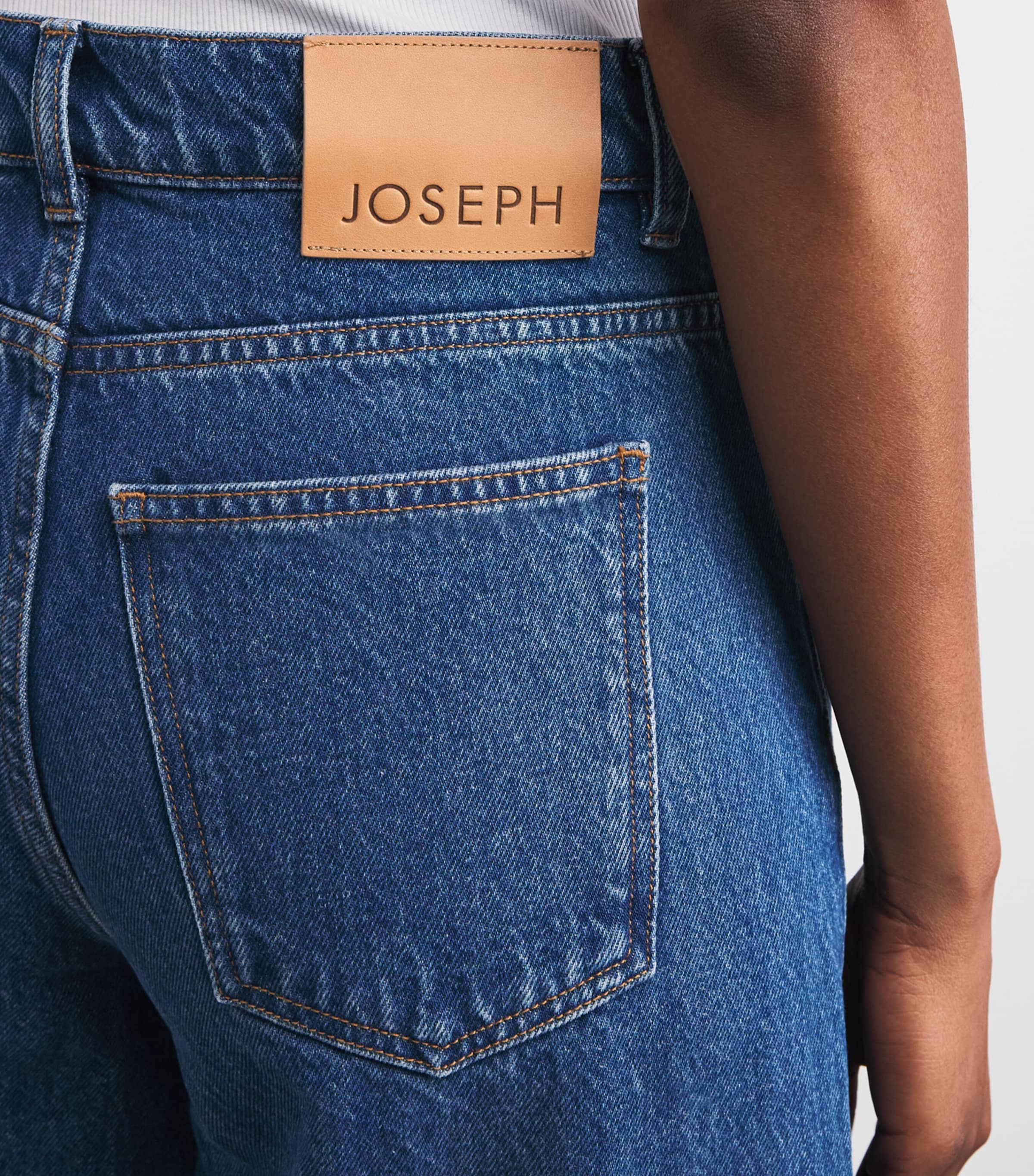 Joseph Womens Zamtam Wide-Leg Jeans Mid Blue Image 3