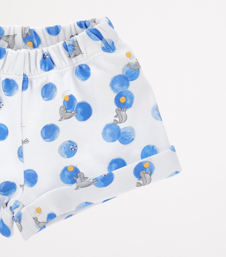 Cotton Seal Print T-Shirt and Shorts Set (1-9 Months) BIANCO+BLUETTE Image 4