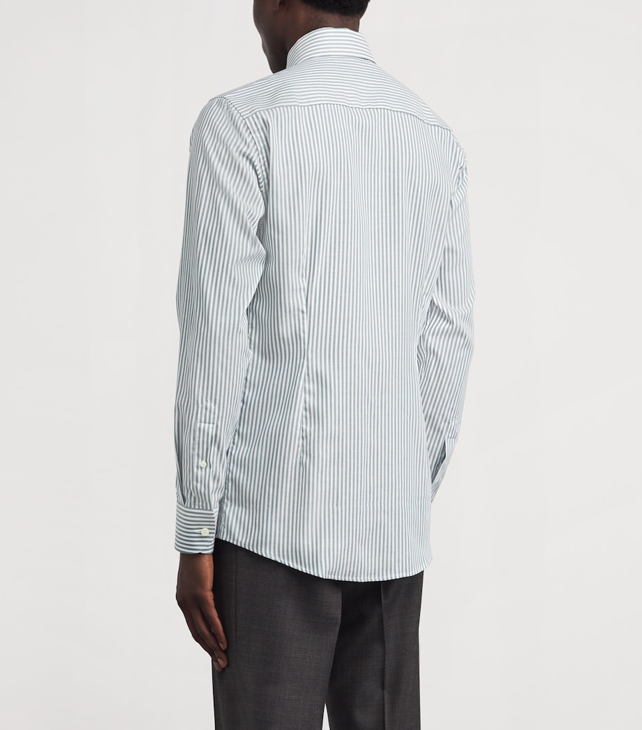 Cotton Stripe Signature Oxford Shirt MID GREEN Image 4
