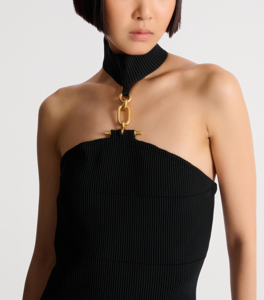 Ribbed Sleeveless Maxi Dress 0PA NOIR Image 6