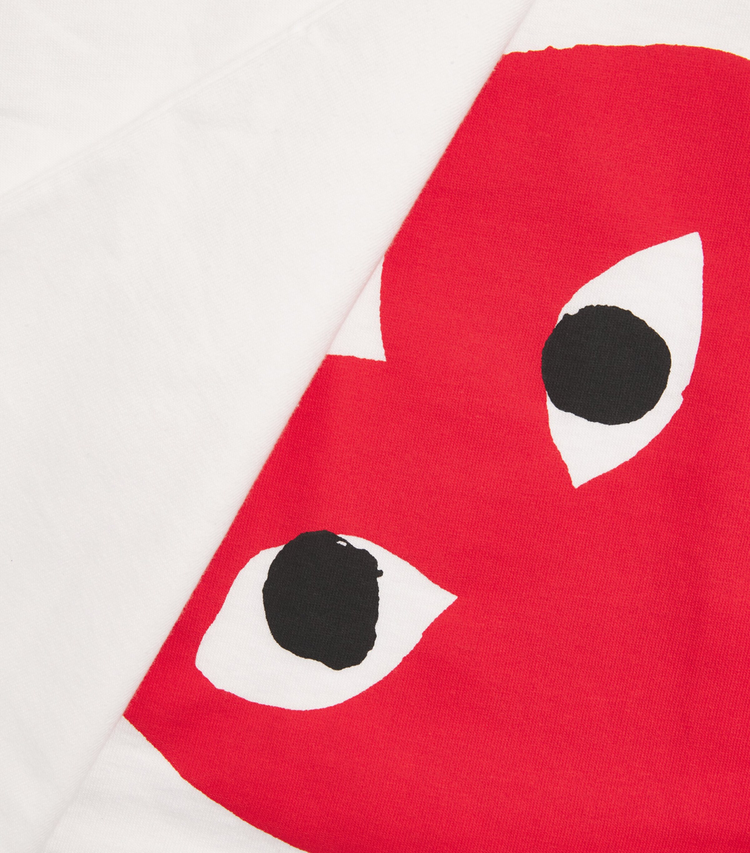 Comme Des Garçons Play Mens Cotton Oversized Bottom Heart T-Shirt White Image 6