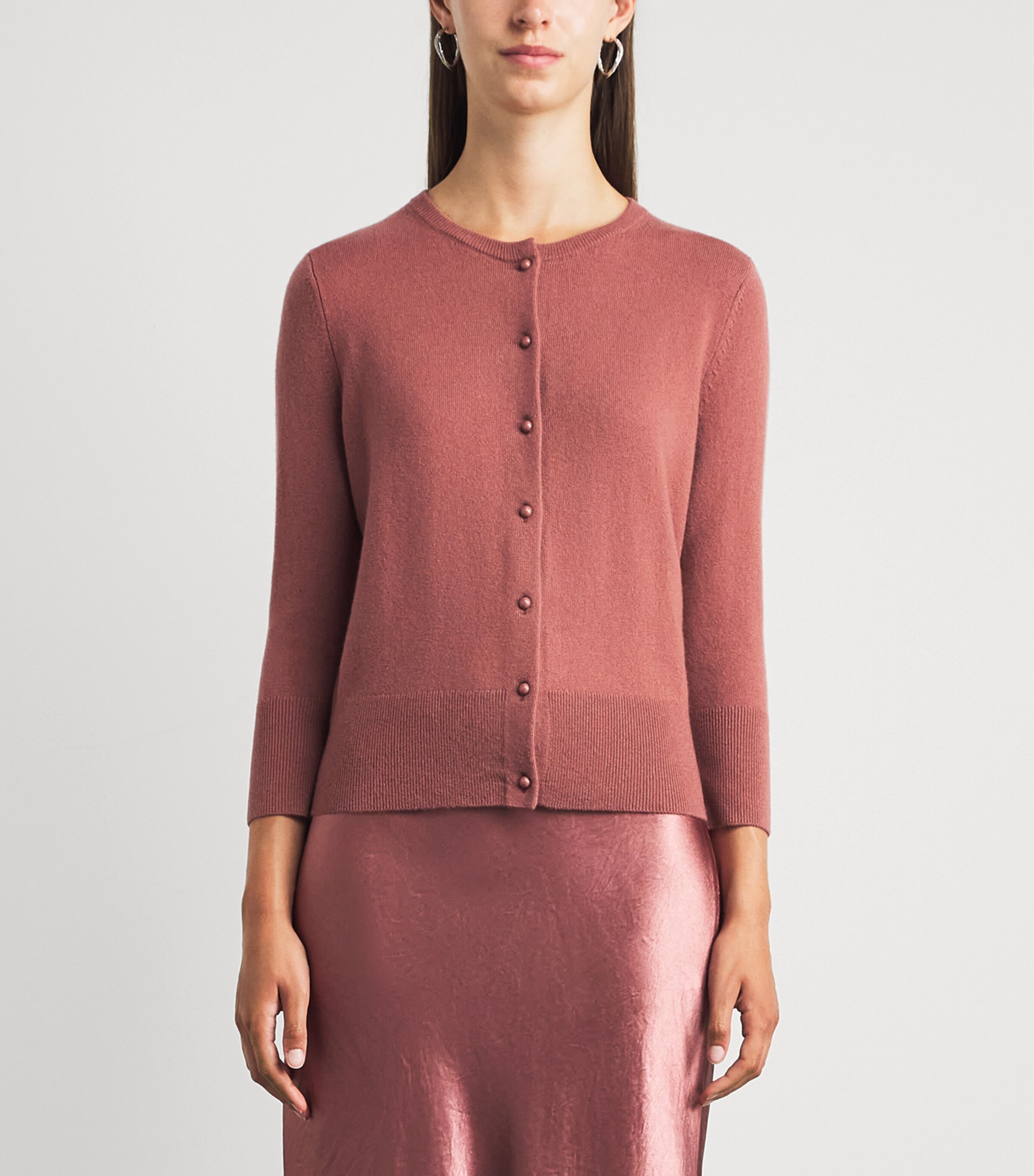 Vince Womens Wool-Blend Cardigan Rose Jam Image 4