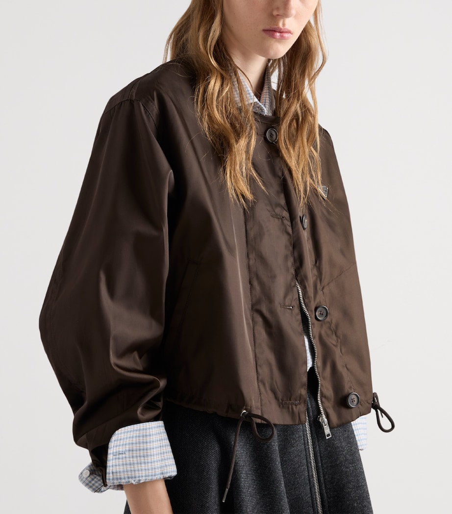 Prada Womens Re-Nylon Triangle Jacket Brown Image 3