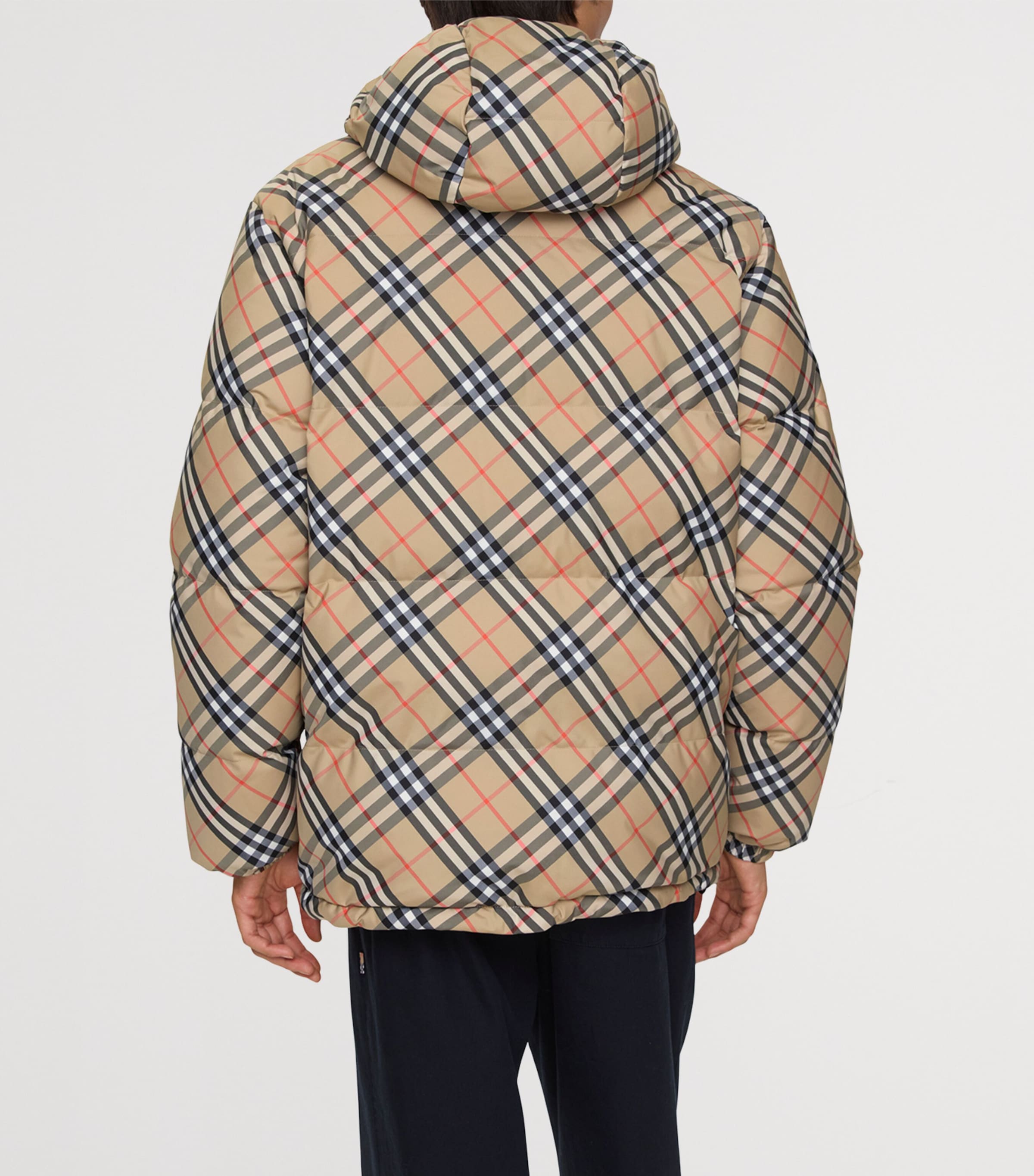 Down Reversible Check Puffer Jacket SAND IP CHECK Image 3