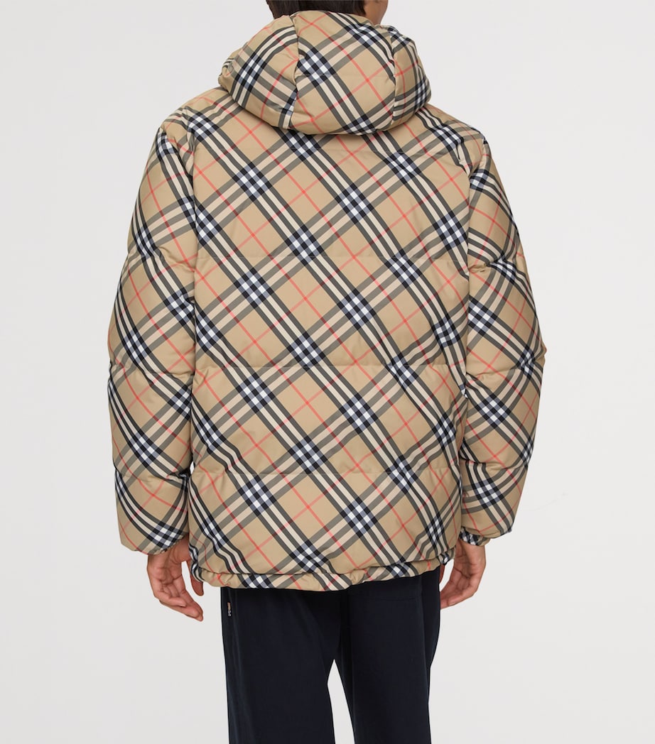 Down Reversible Check Puffer Jacket SAND IP CHECK Image 3