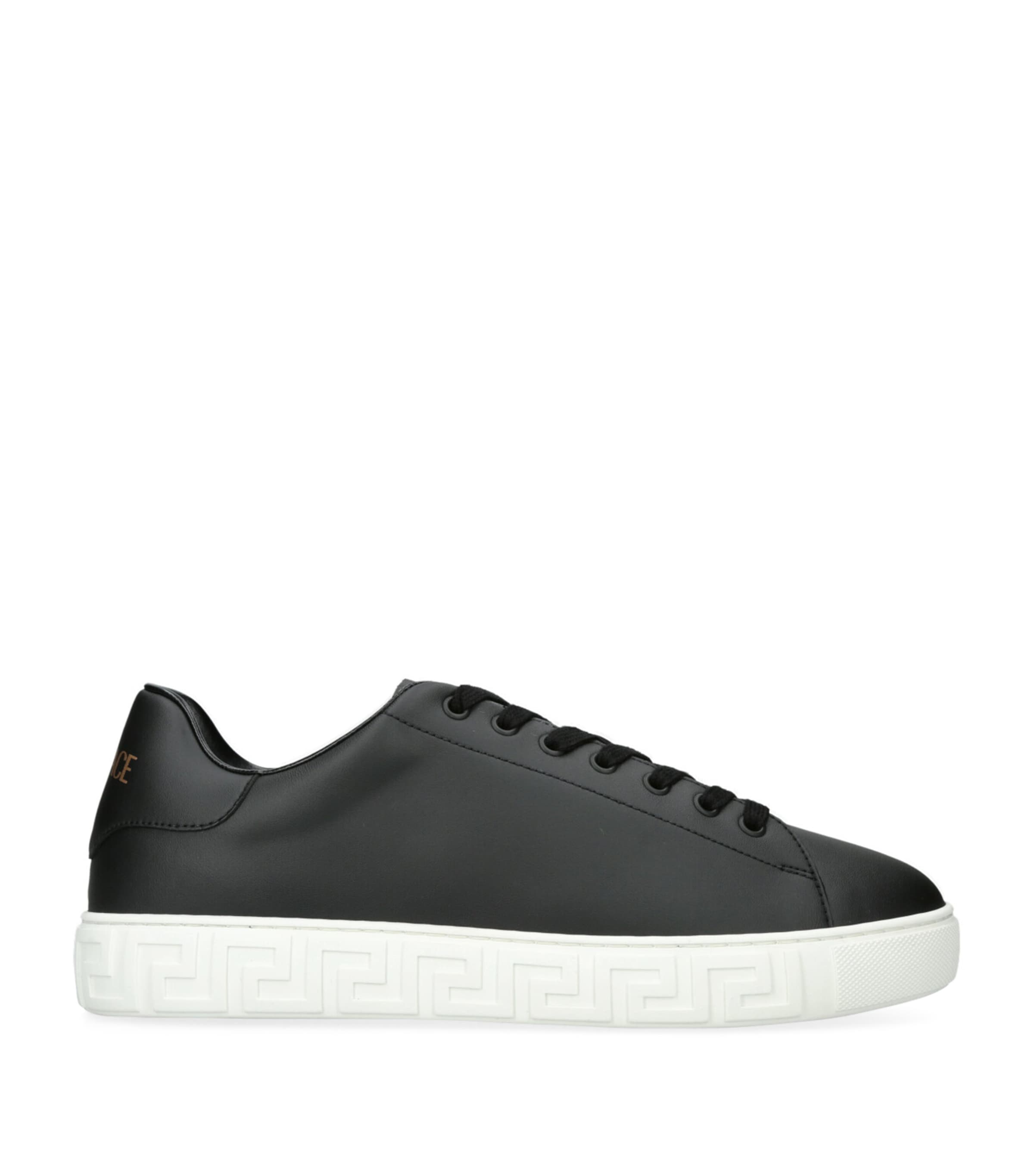 Versace Black Greca Sneakers In Black