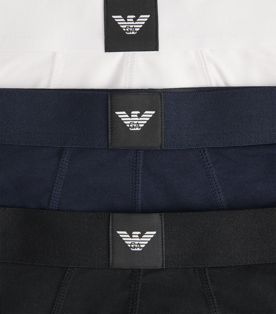 Emporio Armani Mens Stretch-Cotton Boxer Briefs (Pack of 3) Black/whi Image 5