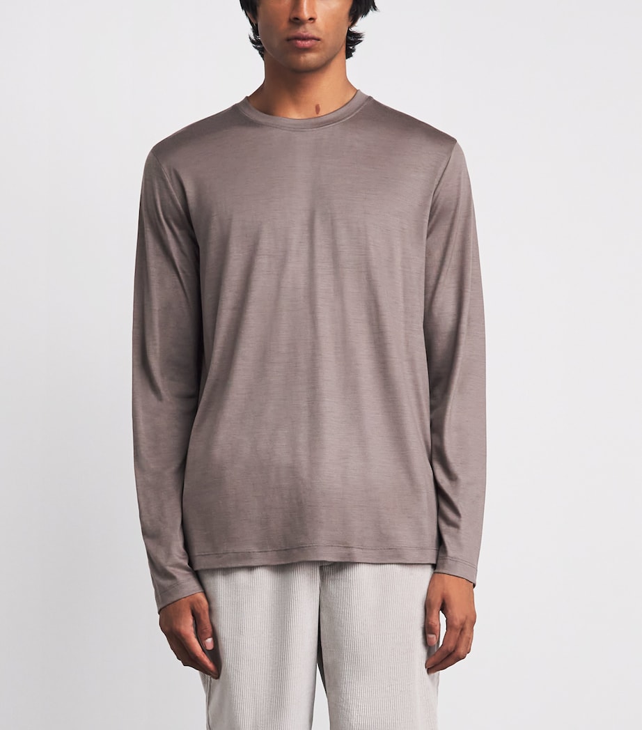 Sease Mens Virgin Wool Long-Sleeve T-Shirt Wombat Image 4