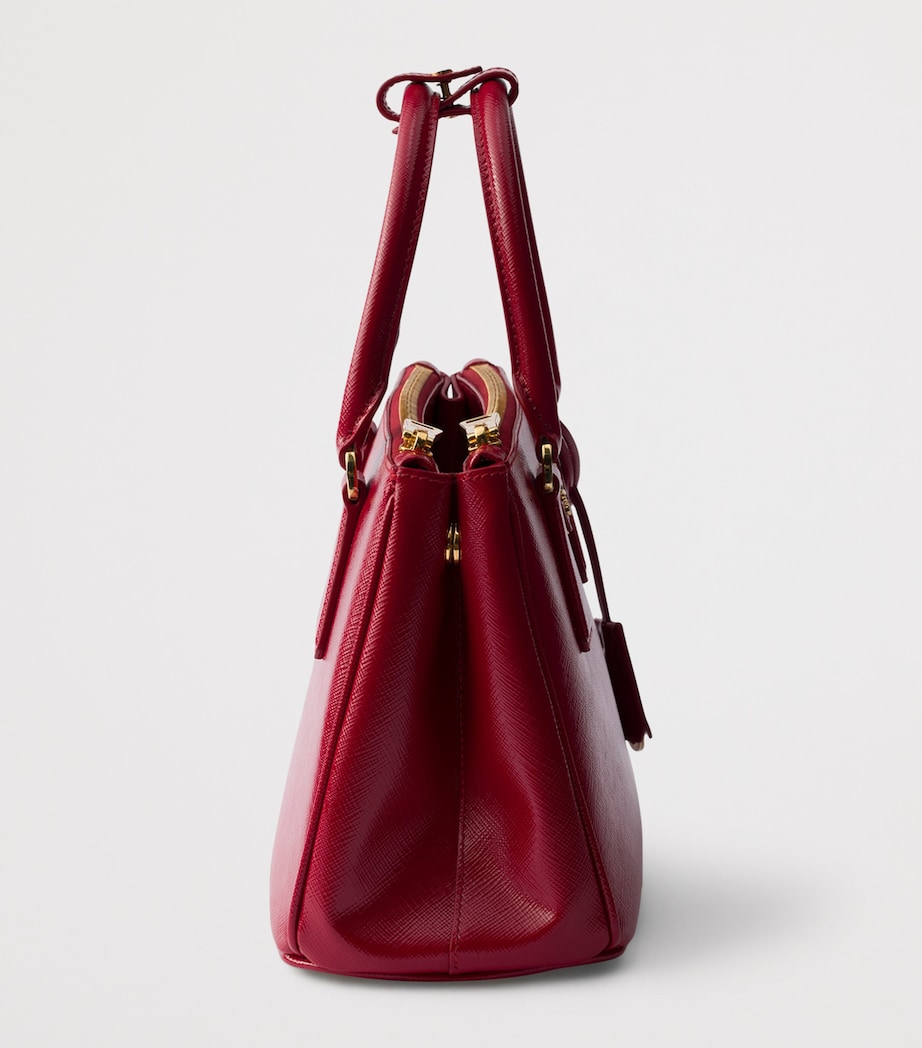 Small Patent Saffiano Leather Galleria Top-Handle Bag F0E06 Image 5