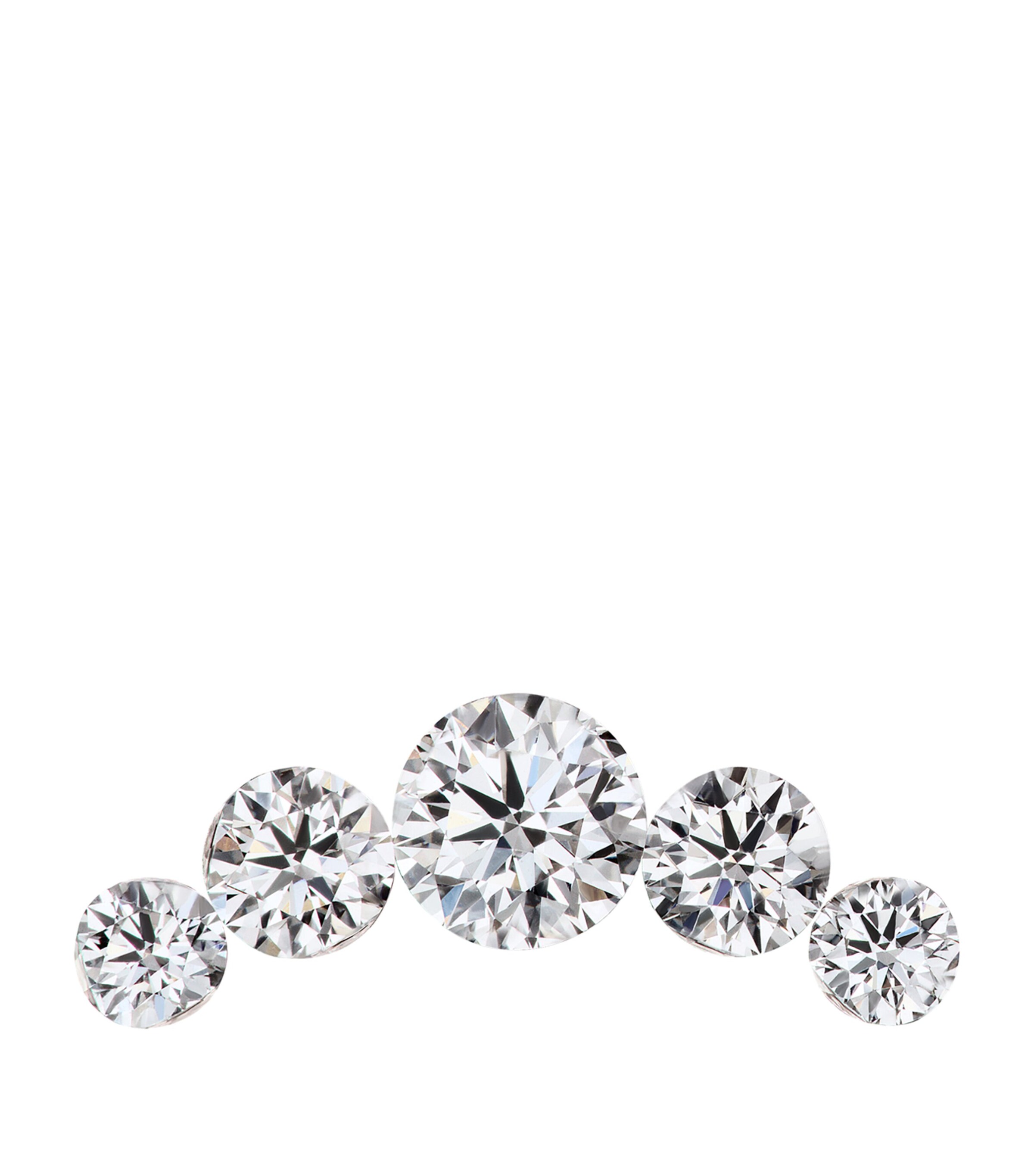 Invisible Set Five Diamond Curve Threaded Stud Earring ROSE GOLD Image 2