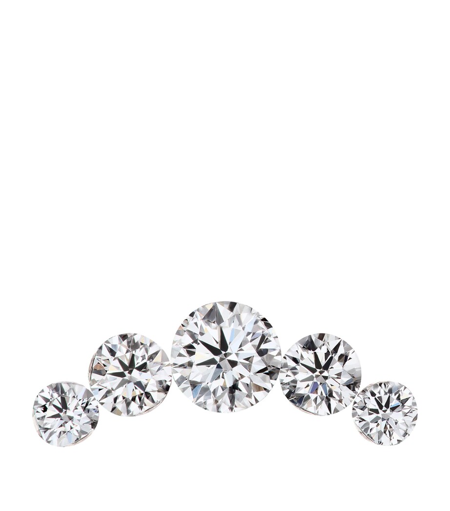 Invisible Set Five Diamond Curve Threaded Stud Earring ROSE GOLD Image 2