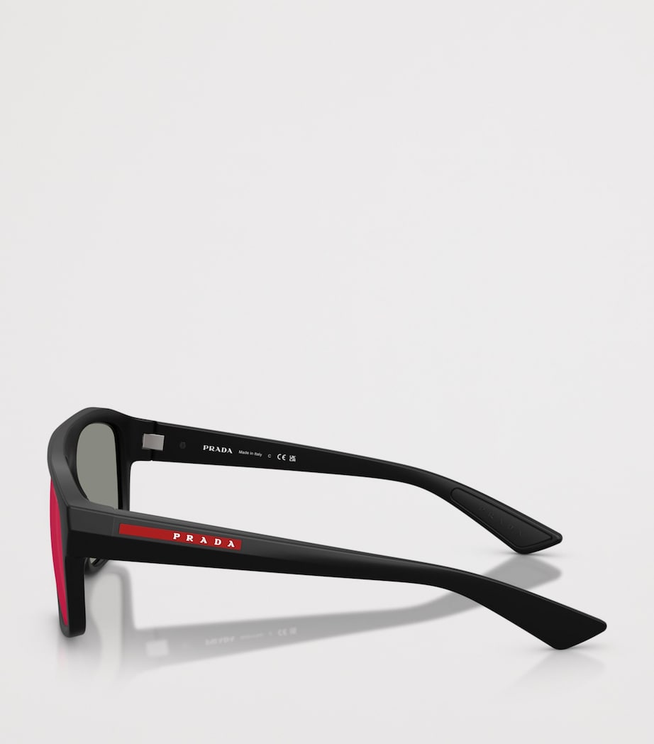 Prada Linea Rossa Injected B02S Aviator Sunglasses Black Image 3