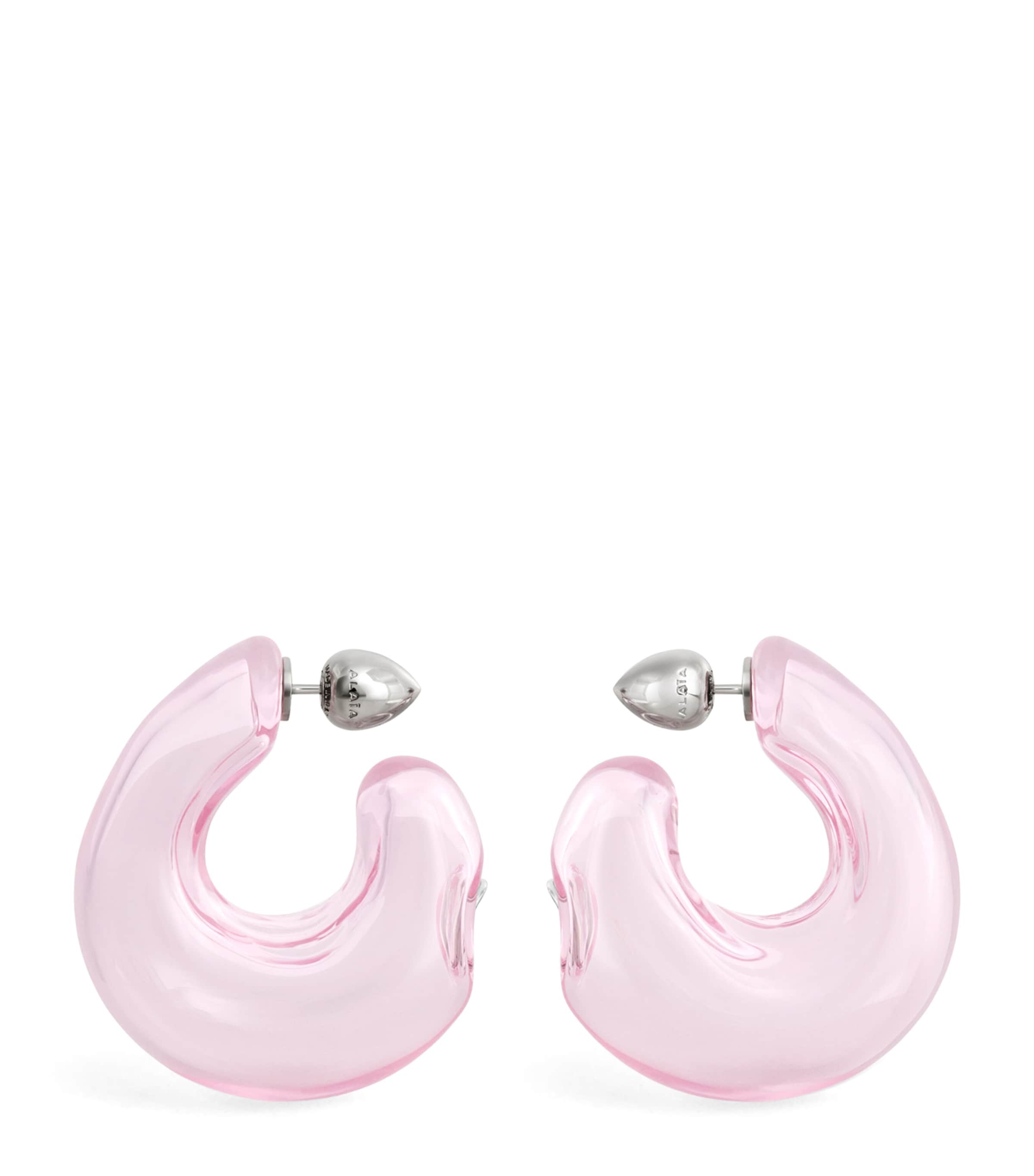 Alaïa Glass Bubble Hoop Earrings Rose Image 1