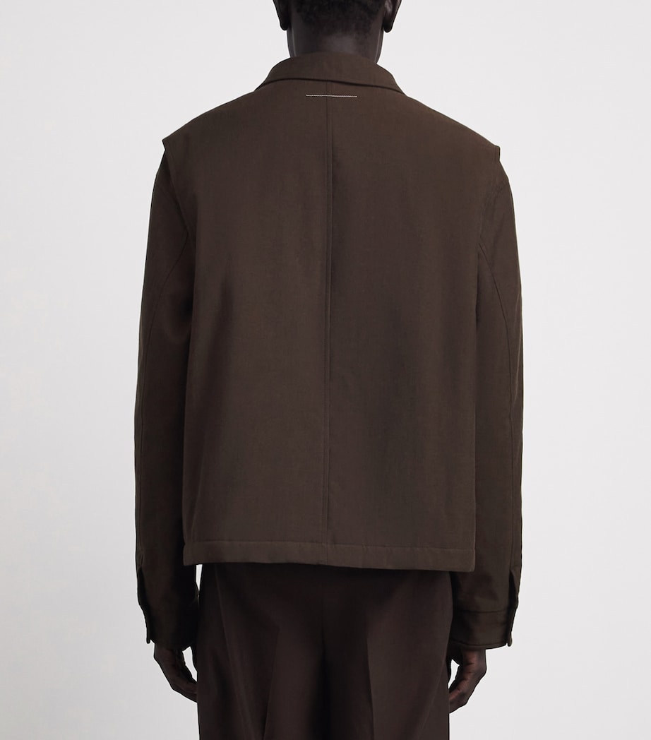 MM6 Maison Margiela Mens Virgin Wool-Cotton Field Jacket Brown Image 5