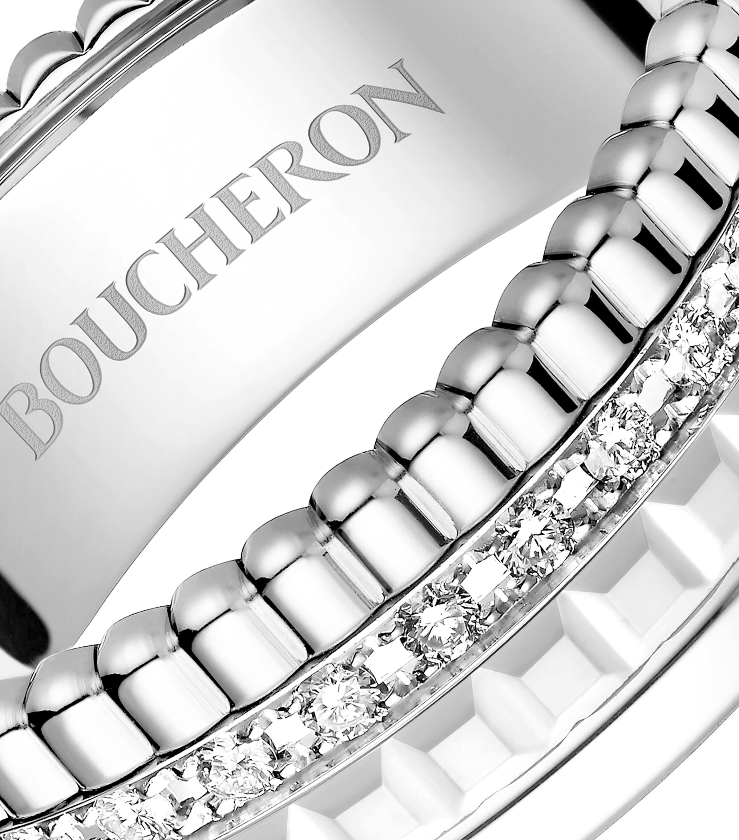 White Gold and Diamond Quatre Double White Edition Ring WHITE GOLD Image 3