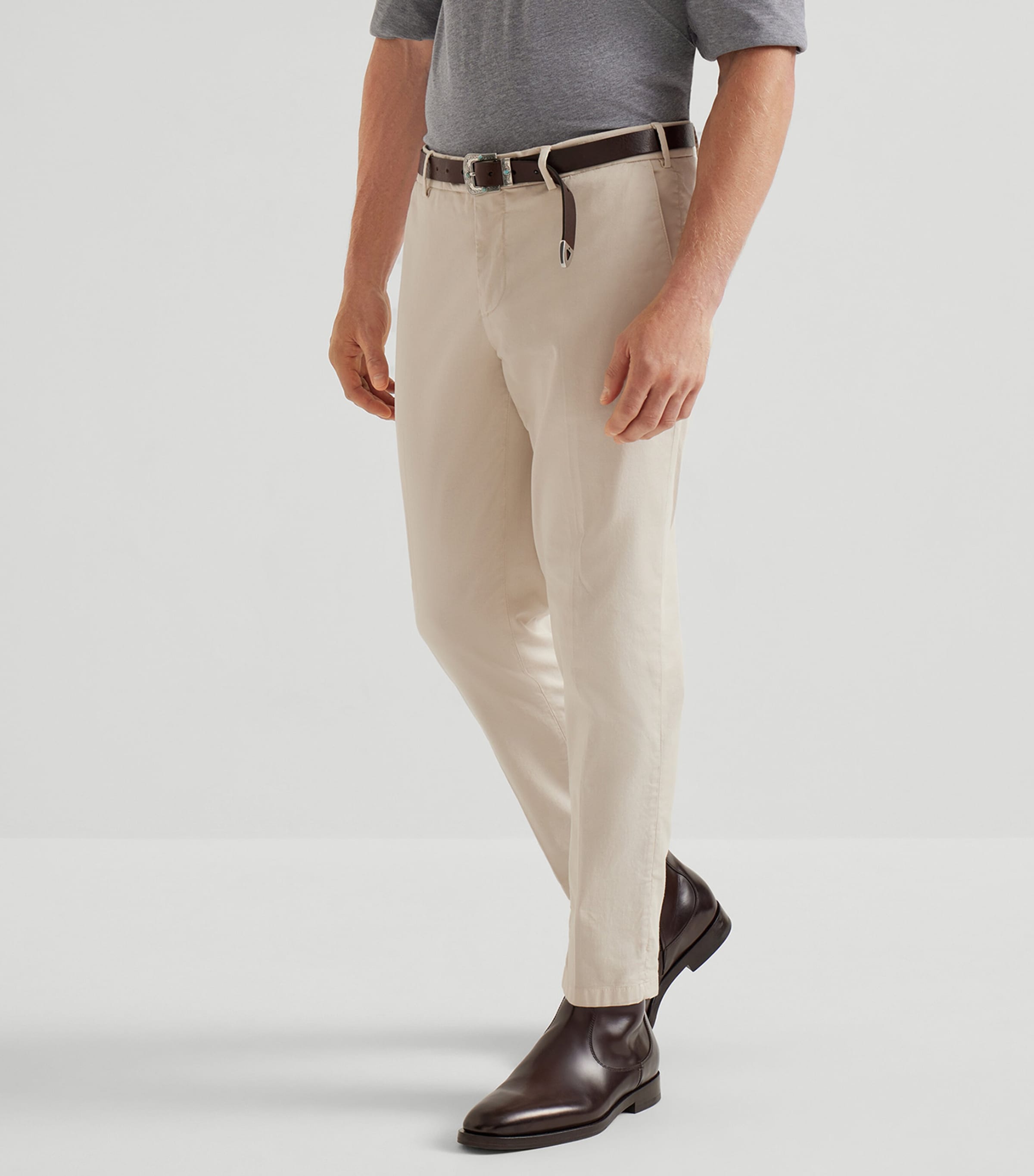 Stretch-Cotton Garment-Dyed Trousers C6233 Image 2