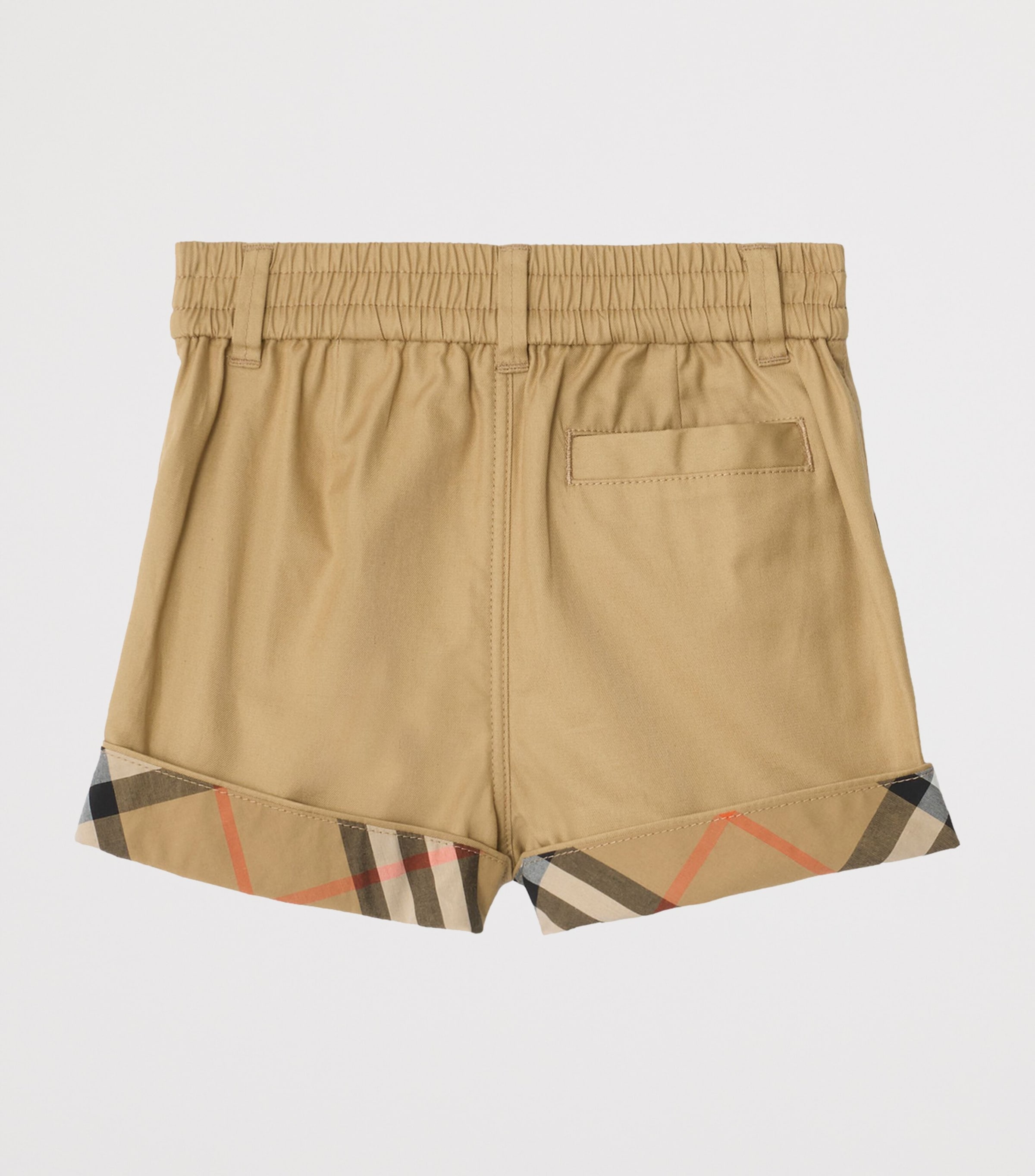 Burberry Kids Check Turn-Up Shorts (6-36 Months) Sand Image 2