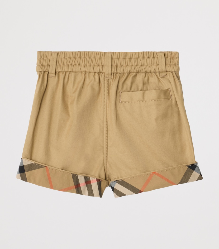 Burberry Kids Check Turn-Up Shorts (6-36 Months) Sand Image 2