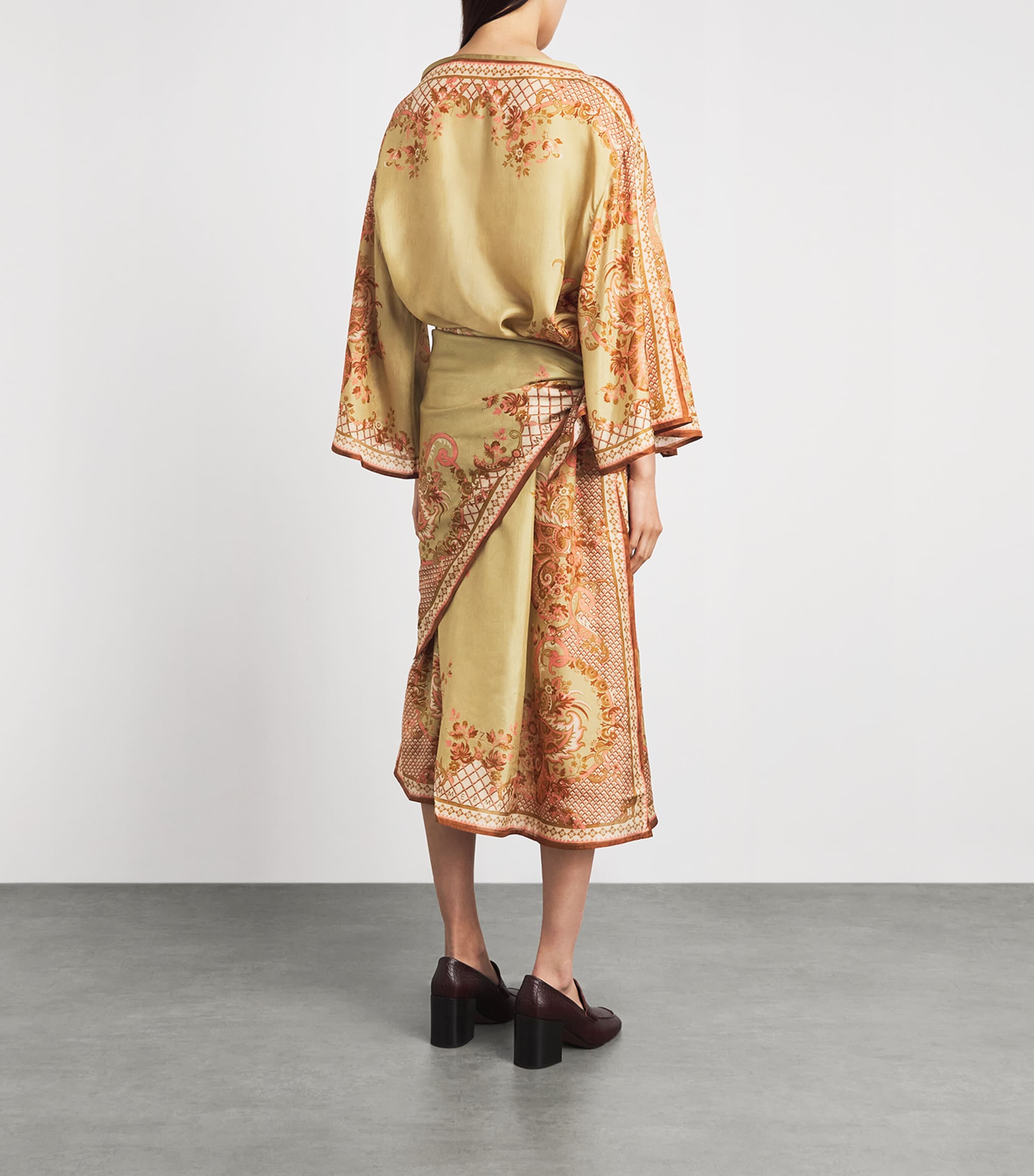 Zimmermann Womens Silk Aster Tunic Midi Dress Spsf Sge Psley Flral Image 4