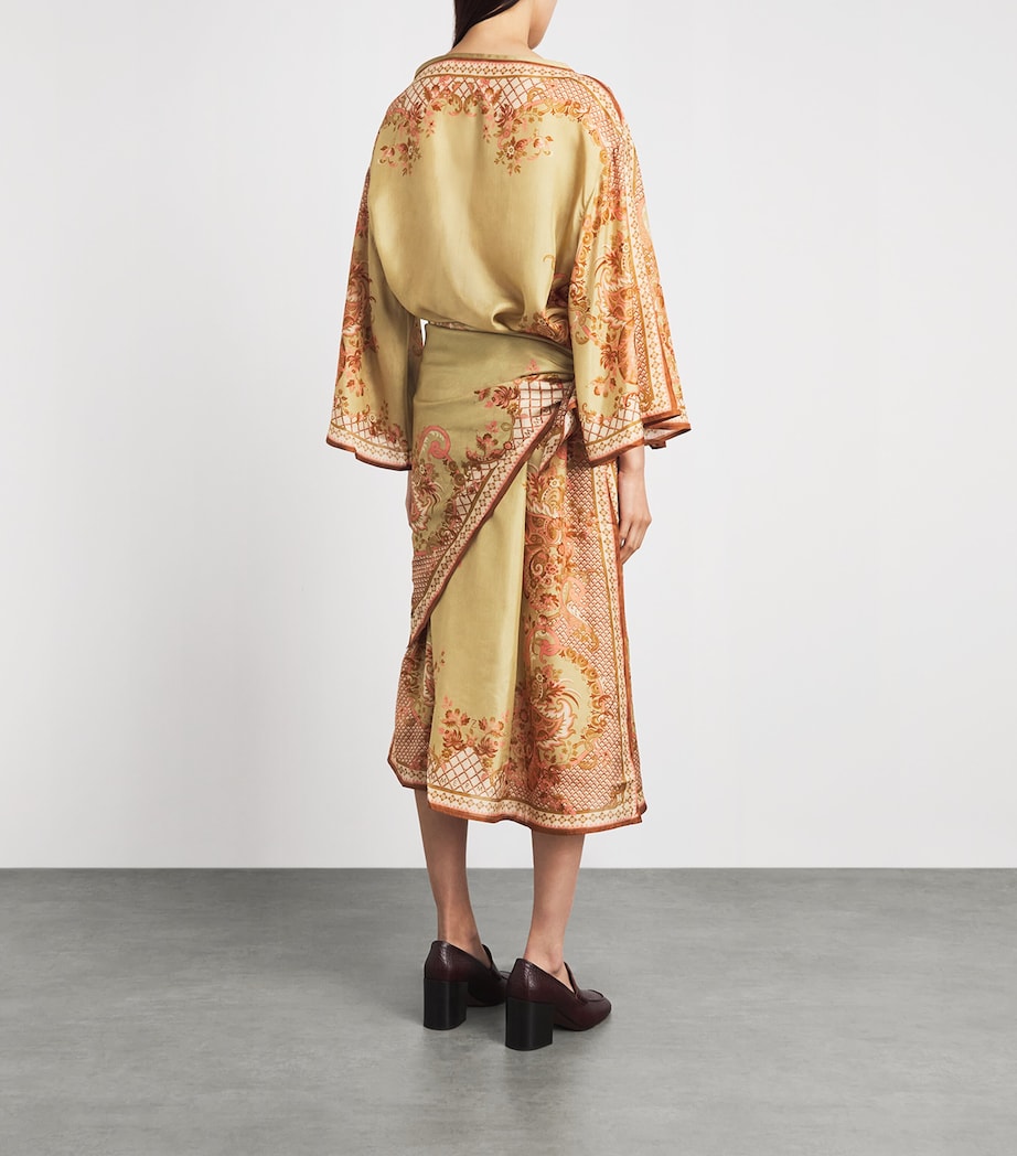 Zimmermann Womens Silk Aster Tunic Midi Dress Spsf Sge Psley Flral Image 4