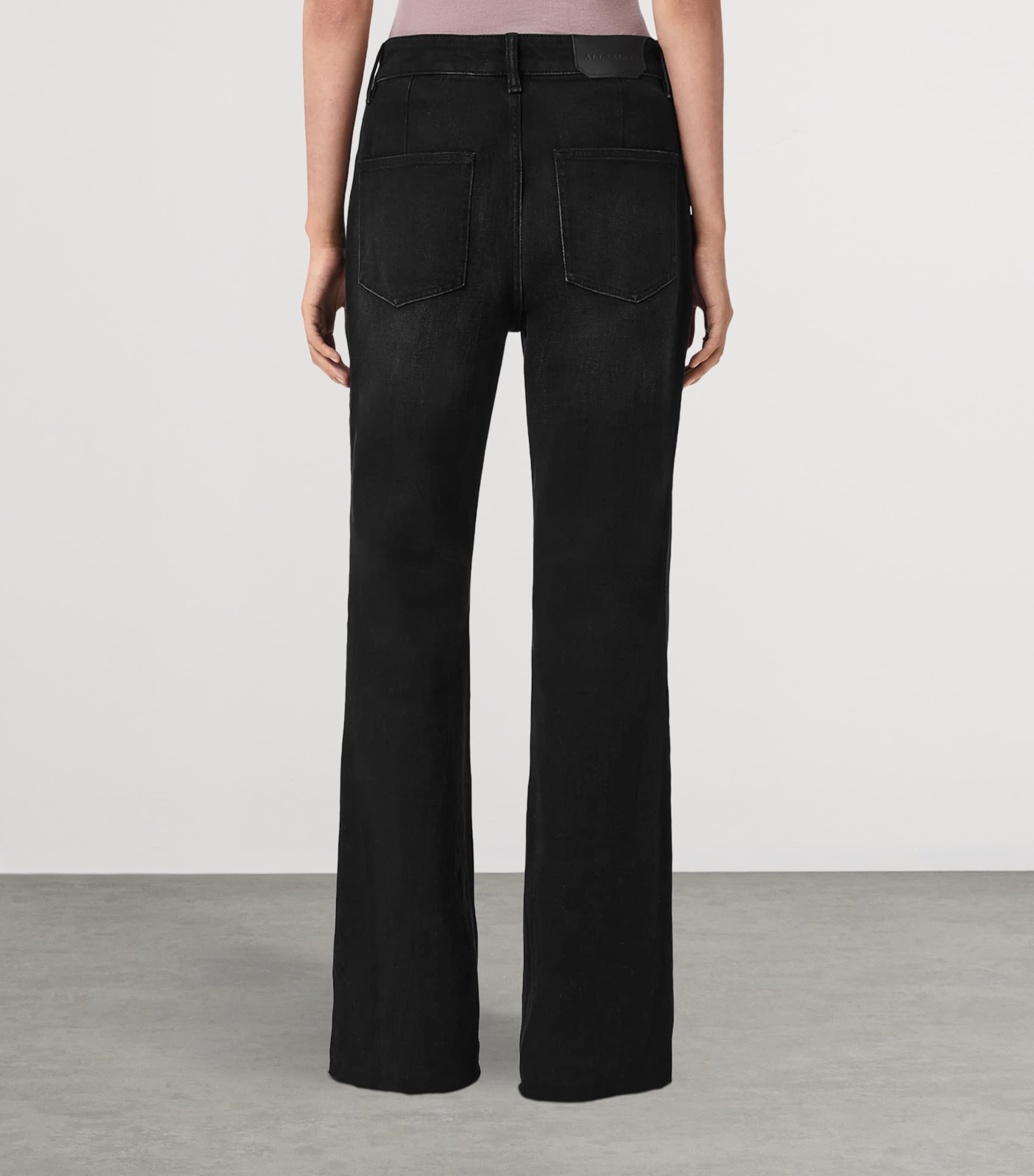 AllSaints Womens Ember Flared Jeans Washed Black Image 4