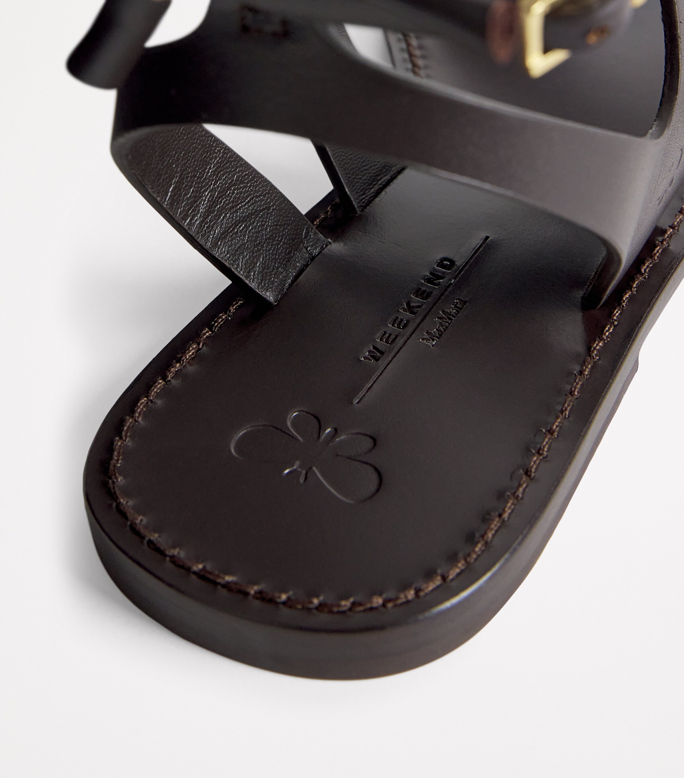 Leather Wrap-Around Sandals BROWN Image 7