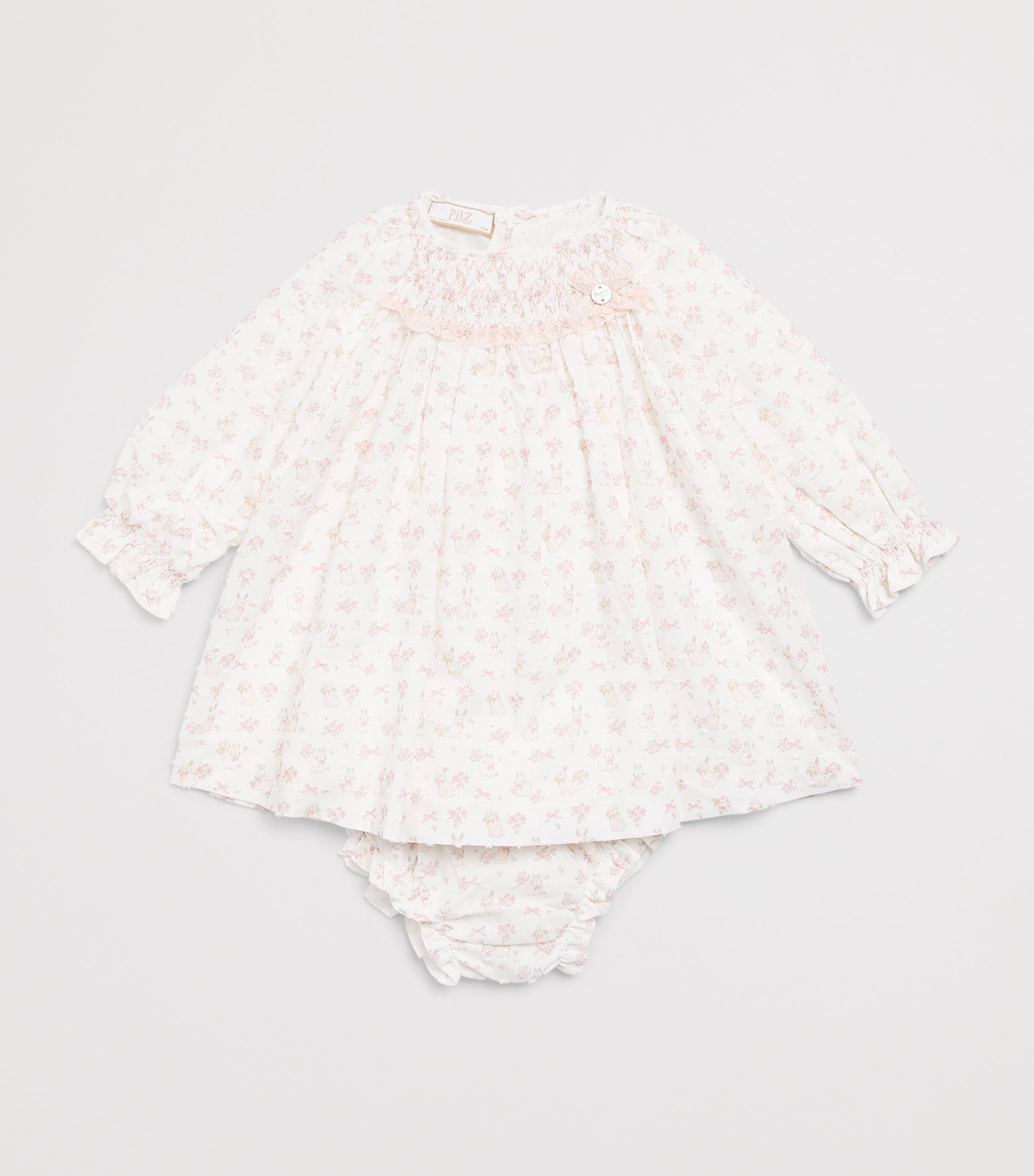 Paz Rodriguez Printed Dress and Bloomers Set (1 Month–4 Years) Light Pink Image 3