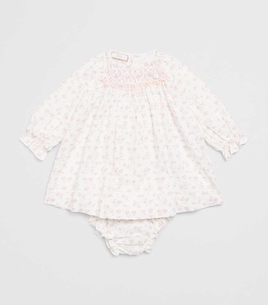Paz Rodriguez Printed Dress and Bloomers Set (1 Month–4 Years) Light Pink Image 3