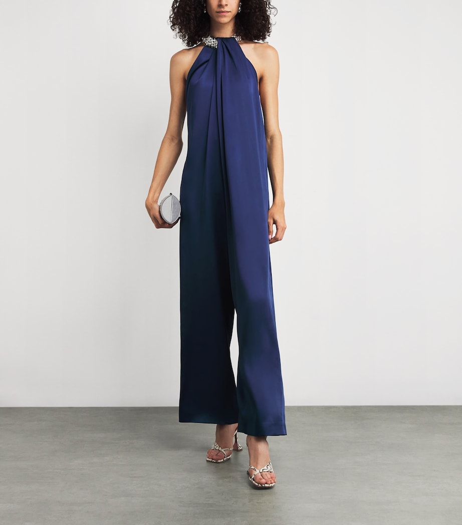 Satin Halterneck Jumpsuit 4000 NAVY Image 2