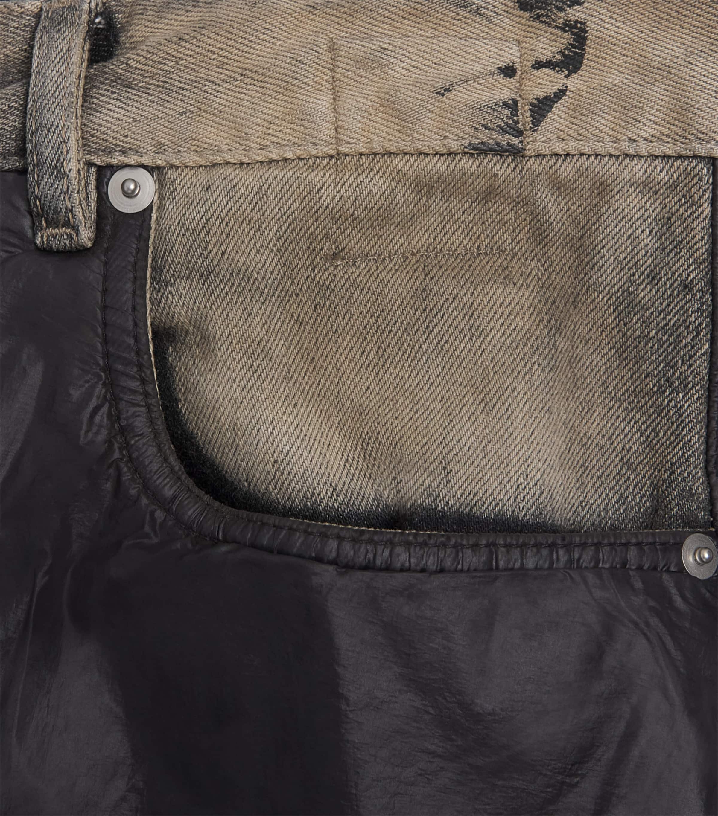 Patchwork Straight Jeans DST/BLCK/BLCK-340909 Image 6