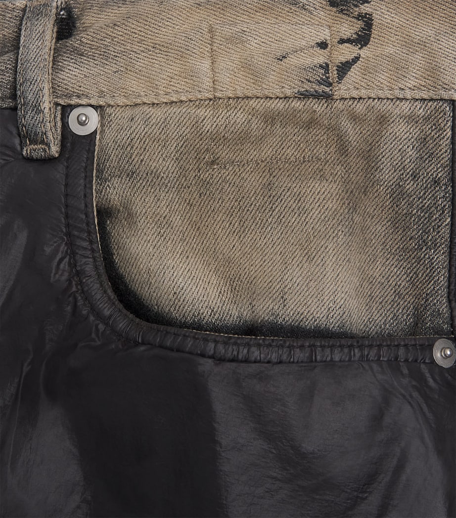 Patchwork Straight Jeans DST/BLCK/BLCK-340909 Image 6