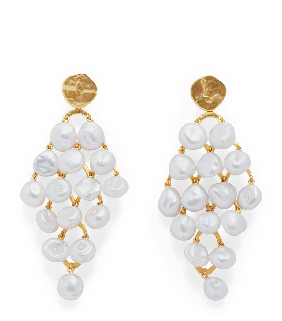 Gold Vermeil and Pearl Capri Cocktail Earrings 18K GOLD VERMEIL Image 1