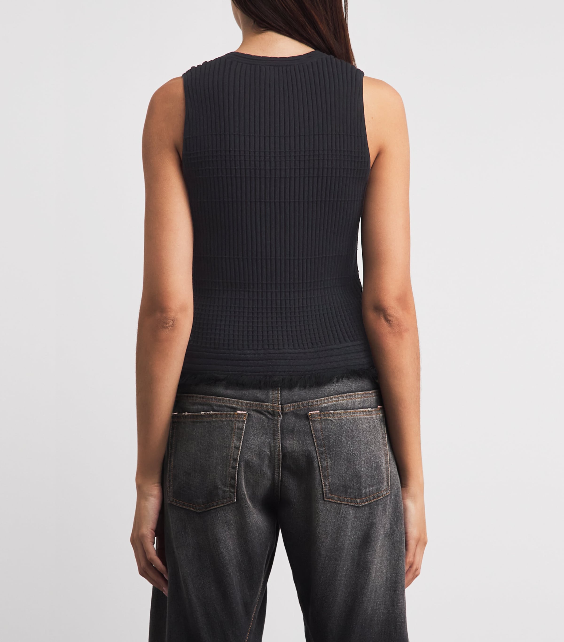 Rag & Bone Womens Distressed Ayan Tank Top Black Image 5
