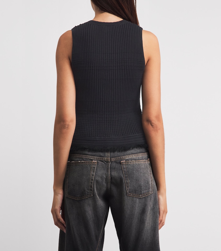 Rag & Bone Womens Distressed Ayan Tank Top Black Image 5