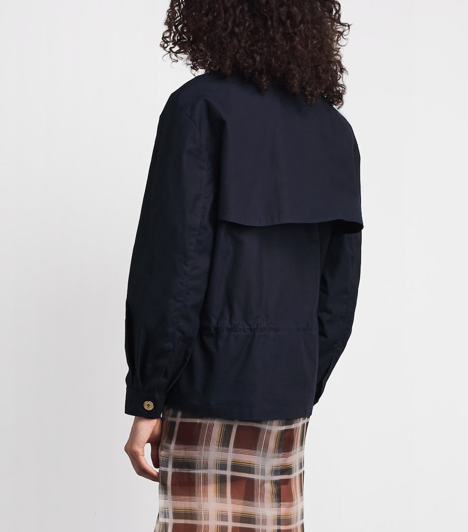 Claudie Pierlot Womens Cotton Waxed Gabardine Jacket Navy Image 5